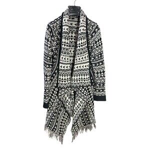 Absolutely Famous long cardigan fringe bottom L long sleeve lagen look boho